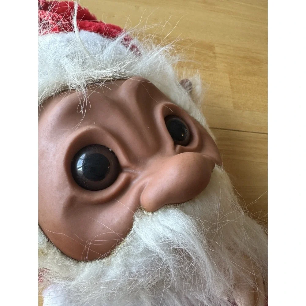 Santa Norfin Troll Doll Big Head White Beard Christmas Stocking Smithy VTG